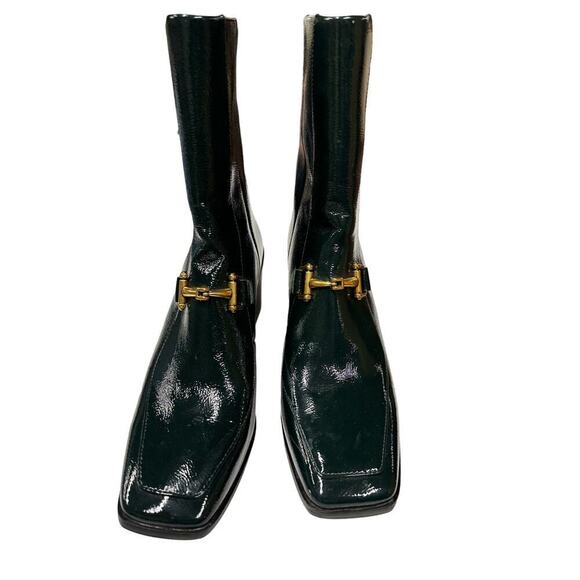 ZAC Zac Posen Black Heeled Boots with Gold Detail - Picture 5 of 14